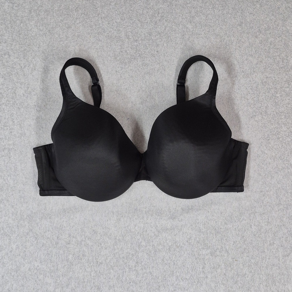 Cacique Women Bra 42D Black T Shirt Underwired Strap Adjustable READ